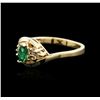 Image 2 : 14KT Yellow Gold 0.38ct Emerald and Diamond Ring
