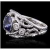 Image 2 : 14KT White Gold 1.99ct Tanzanite and Diamond Ring