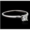 Image 2 : 14KT White Gold 0.40ct Princess Cut Diamond Solitaire Ring