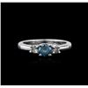 Image 1 : 14KT White Gold 0.71ctw Blue Diamond Ring