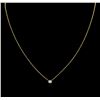 Image 1 : 14KT Yellow Gold 0.09ct Diamond Solitaire Necklace