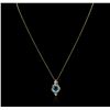 Image 1 : 14KT Yellow Gold 2.48ct Topaz and Diamond Pendant With Chain