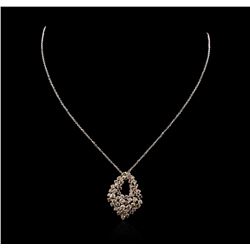 14KT White Gold 3.03ctw Fancy Brown Diamond Pendant With Chain