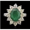 Image 1 : 14KT White Gold 2.49ct Emerald and Diamond Ring