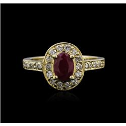 14KT Yellow Gold 0.93ct Ruby and Diamond Ring