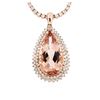 Image 2 : 14KT Rose Gold GIA Certified 32.00ct Morganite and Diamond Pendant With Chain