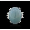 Image 1 : 14KT White Gold 7.60ct Aquamarine and Diamond Ring