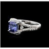 Image 2 : 14KT White Gold 1.44ct Tanzanite and Diamond Ring