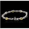 Image 2 : 14KT White Gold 7.68ctw Multicolor Sapphire and Diamond Bracelet