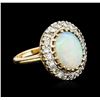 Image 2 : 14KT Yellow Gold 2.50ct Opal and Diamond Ring