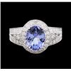 Image 1 : 14KT White Gold 3.14ct Tanzanite and Diamond Ring
