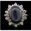 Image 1 : 14KT White Gold 14.74ct Sapphire and Diamond Ring