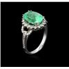 Image 3 : 14KT White Gold 3.42ct Emerald and Diamond Ring