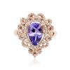 Image 1 : 14KT Rose Gold 1.79ct Tanzanite and Diamond Ring