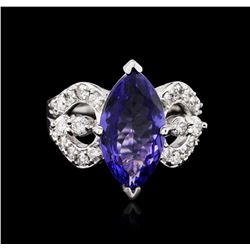 14KT White Gold 5.37ct Tanzanite and Diamond Ring