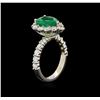 Image 3 : 2.10ct Emerald and Diamond Ring - 14KT White Gold