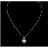 Image 1 : 14KT Yellow Gold 0.10ctw Diamond Heart Pendant With Chain