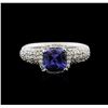Image 1 : 14KT White Gold 1.41ct Tanzanite and Diamond Ring