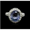Image 1 : 14KT White Gold 4.79ct Tanzanite and Diamond Ring