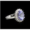 Image 2 : 4.34ct Tanzanite and Diamond Ring - 14KT White Gold
