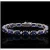 Image 1 : 14KT White Gold 19.80ctw Sapphire and Diamond Bracelet
