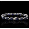 Image 2 : 14KT White Gold 19.80ctw Sapphire and Diamond Bracelet