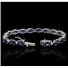 Image 3 : 14KT White Gold 19.80ctw Sapphire and Diamond Bracelet