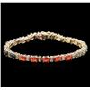 Image 1 : 14KT Yellow Gold 12.50ctw Sapphire and Diamond Bracelet
