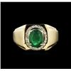 Image 1 : 1.95ct Emerald and Diamond Ring - 14KT Yellow Gold