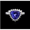 Image 1 : 14KT White Gold 2.76ct Tanzanite and Diamond Ring