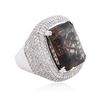 Image 2 : 14KT White Gold 28.73ct Tourmaline and Diamond Ring