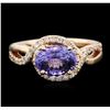 Image 1 : 14KT Rose Gold 2.03ct Tanzanite and Diamond Ring
