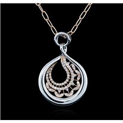 14KT Two-Tone Gold 0.45ctw Diamond Pendant With Chain