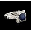 Image 2 : 14KT White Gold 2.47ct Sapphire and Diamond Ring