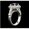 Image 3 : 14KT White Gold 2.47ct Sapphire and Diamond Ring