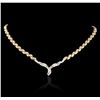Image 2 : 14KT White and Yellow Gold 8.84ctw Diamond Necklace
