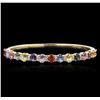 Image 1 : 14KT Yellow Gold 10.15ctw Multicolor Sapphire and Diamond Bracelet
