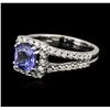 Image 2 : 14KT White Gold 1.41ct Tanzanite and Diamond Ring