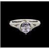 Image 1 : 0.86ct Spinel and Diamond Ring - 18KT White Gold