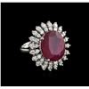 Image 2 : 14KT White Gold 11.56ct Ruby and Diamond Ring