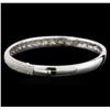 Image 2 : 4.21ctw Diamond Bangle Bracelet - 14KT White Gold