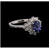Image 2 : 14KT White Gold 1.40ct Tanzanite and Diamond Ring