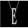 Image 1 : 14KT White Gold 0.20ctw Diamond Pendant With Chain