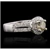 Image 2 : 14KT White Gold 1.50ctw Diamond Ring