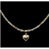 Image 2 : 14KT Yellow Gold 21.73ctw Rough Diamond Necklace With Charm