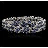 Image 1 : 14KT White Gold 35.00ctw Sapphire and Diamond Bracelet