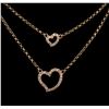 Image 1 : 0.18ctw Diamond Necklace - 14KT Rose Gold