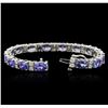 Image 3 : 14KT White Gold 17.85ctw Tanzanite and Diamond Bracelet