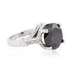 Image 2 : 14KT White Gold 7.18ctw Black Diamond Ring