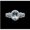 Image 1 : 14KT White Gold 1.75ct Aquamarine and Diamond Ring